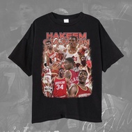 NBA Legend HAKEEM OLJUWON/ T-shirt Basketball Ball Vintage Washing Hakeem Olajuwon Unisex