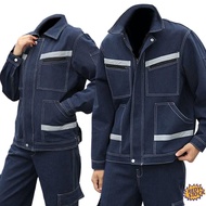 PPE Safety Work Jacket Pakaian kerja kimpalan Workwear men's suit, denim welding, anti scalding, thi