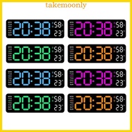 TAK Digital Wall Clock 9inch LED Alarm Clock with Large Display 3 Brightnesss