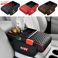 Toyota GR Car Armrest Pad 6 IN 1 Leather Center Console Armrest Protection Pad with Wireless Chargin
