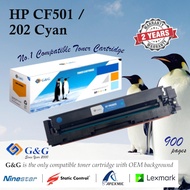 HP Cf501 Cyan/ HP 202 G&G brand compatible toner with 2 Years warranty