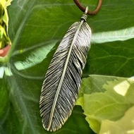 手作銀飾—925純銀 手雕羽毛造型墜飾 純銀羽毛 羽毛飾品