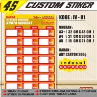 Indosat Quota Voucher Price List Counter Poster (custom)