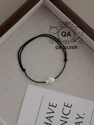 Vòng tay bạc 925 charm cá may mắn nam nữ đen đỏ freesize S925 FISH QA SILVER Bracelet BR240801
