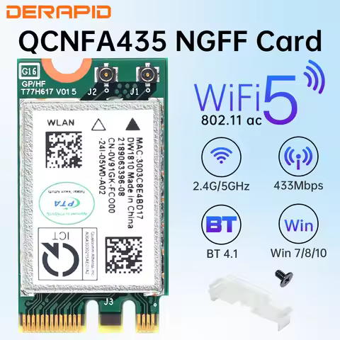 Qualcomm Atheros QCA9377 Wireless Adapter Card NGFF WIFI 802.11AC 2.4G/5G QCNFA435 Bluetooth 4.1 for