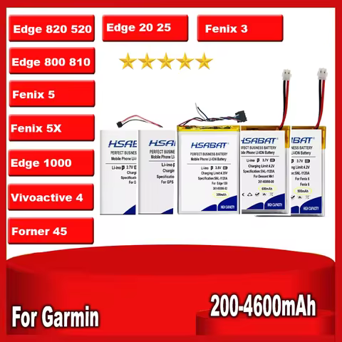 Battery for Garmin Fenix 1 2 3 5 5S 5X 6 Pro/Vivoactive 4 HR/Forerunner 920XT/Edge 130 1000 20 800 8