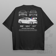 Cars and Clo - Oversized Black - BMW F80 M3 Blueprint T-Shirt
