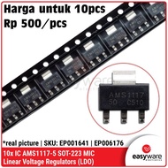10x AMS1117-5 SOT-223 AMS1117 5V SMD IC LDO Voltage Regulator