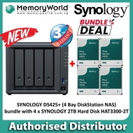 [SYNOLOGY Authorised Distributor] DS425+ 4 Bay DiskStation NAS Bundle with SYNOLOGY Plus Series HDD,