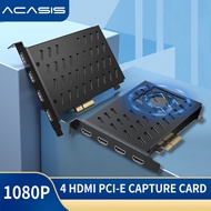 ACASIS 4 Channel HDMI Video Capture Card With Fan PCIE Capture Card 1080p 60fps for PS4 / xbox Strea