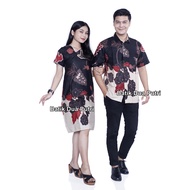 KEMEJA Couple Batik Men Women Dress Shirt Modern Trendy -miring- Batik Dua Putri