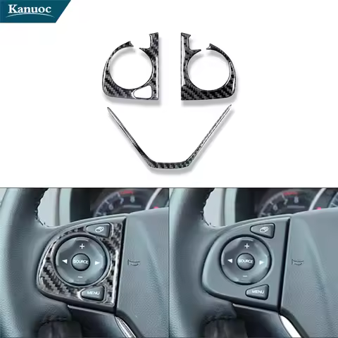Steering Wheel Button Stickers For Honda CR-V CRV 2012 2013 2014 2015 2016 Car Carbon Fiber Interior