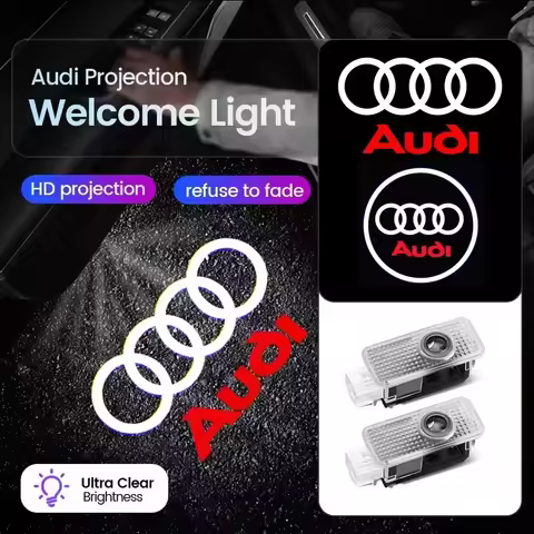 2Pcs Car Logo Lamp Welcome Lights Auto Emblem Projection For Audi Sline A3 A4 A6 A5 Q5 A1 Q7 Q3 Q2 Q