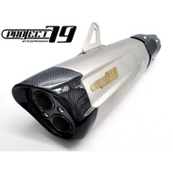 Project79 Universal Muffler 51mm Tabung Silver Exhaust GTR1400 Versys Vstrom MT09 Tracer Triumph 900