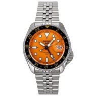 [Creationwatches]Seiko 5 Sports SKX Sports Style GMT Stainless Steel Orange Dial 24 Jewels Automatic SSK005J1 100M Men's