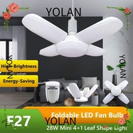 YOLANDAGOODS E27 LED Fan Bulb, 6000K White Light 40 LED Bulb Foldable LED Light, Durable 220V LED Li