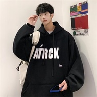 【Size M-8XL】Man Long Sleeve Hoodie Fashion Fun Personality Letters Print Hooded Streetwear Pullover 