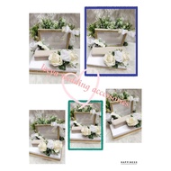 gubahan frame mas kahwin c/w bekas rantai tangan(beige)-creamwhite