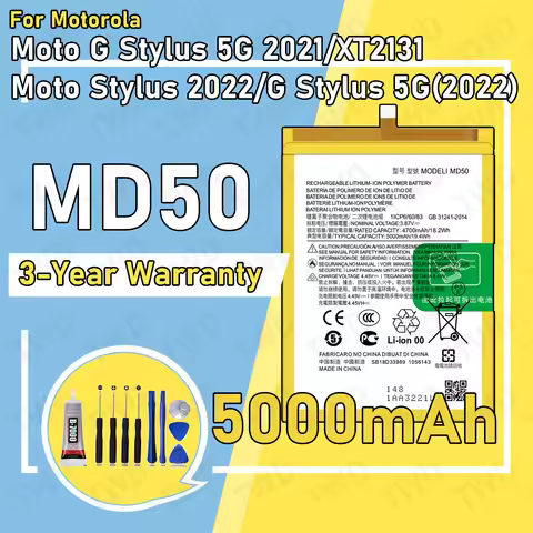 MD50 Large capacity Battery For Motorola Moto G Stylus 5G 2021/Moto Stylus 2022 batteries New High Q