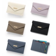 ANNA DOLLY 優雅信封式真皮多卡短夾 黑色