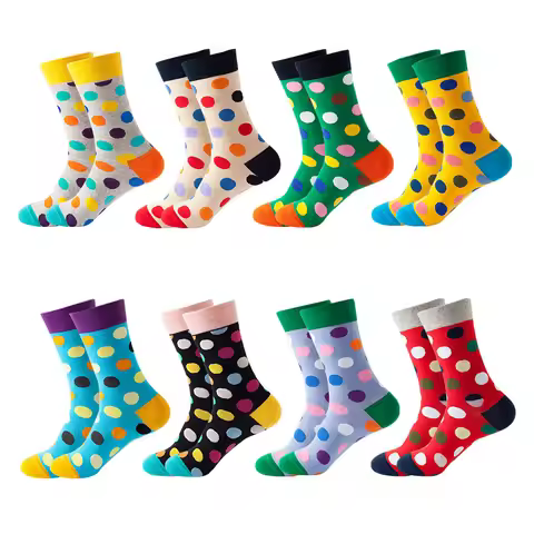 Women Crew Socks Funny Cute Cartoon candy colour dot crew socks Happy Harajuku skateboard Socks sox 