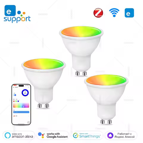 EWelink Zigbee GU10 Wifi Smart Led Bulbs RGB C+W Dimmable Lamp GU10 Led Lights 100-240V For Alexa Go