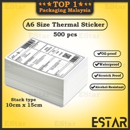 500pcs Thermal Sticker A6 Paper Roll Fold Stack Airway Bill Sticker Thermal Label AWB Consignment Note 订单打印纸 TS01C