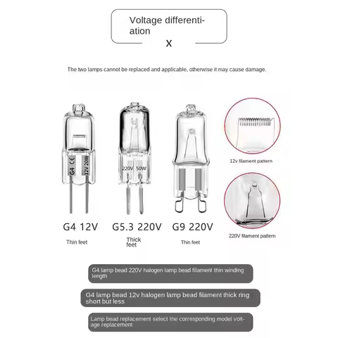 5pcs 2023 Glass tube G4 G5.3 G9 halogens Bulb Dimmable 10W 20W 35W 40W Ceramic Lamp 12V/220V Halogen