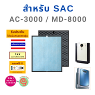 ไส้กรองอากาศ เครื่องฟอกอากาศ SAC รุ่น AC-3000BL MD-8000 MD 9000 แผ่นกรอง HEPA filter กรองฝุ่น pm 2.5