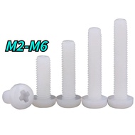 [HNK] Phillips Round Head Nylon Screw Pan Head Plastic Screw Plastic Bolt Insulation Screw Small Screw M2M2.5/M3/M4/M5