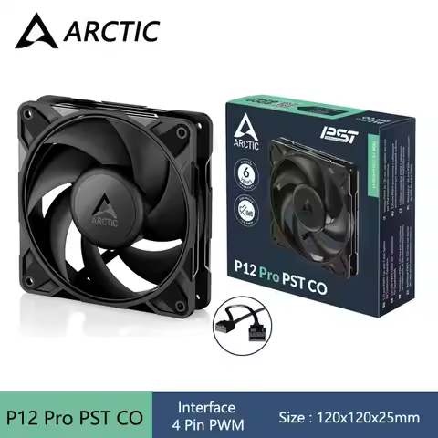 ARCTIC P12 Pro PST CO 120mm Computer Case Fan,12V 4Pin PWM/Fan Speed 600-3000 RPM/Dual Ball Bearing/