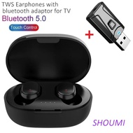 【Best Price Guaranteed】 Tws Wireless Earphones Sports Waterproof Bluetooth Earbuds Usb Tv Adaptor Use For Tv Sport With Mic Touch Control Tws Headset A6