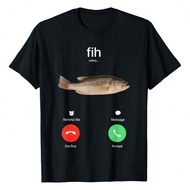 Fih Calling Remind Me Message Decline Accept Phone Call Fish T-Shirt