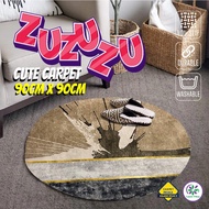 ZUZUZU CARPET COMEL BULAT 80cm x 80cm / Carpet Bulat Murah / Carpet Bilik Tidur / Ruang Tamu / Hiasa