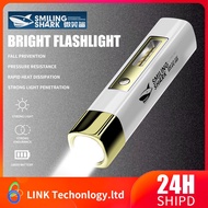 SMILING SHARK 2 in 1 USB Rechargeable Fast Charging Mini Led Torch Light &amp; Powerbank High Capacity Flashlight Waterproof