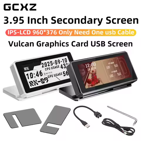 GCXZ G39 3.39 Inch IPS LCD USB Secondary Screen CPU GPU RAM Vulcan Graphics Card Monitor Smart Expan