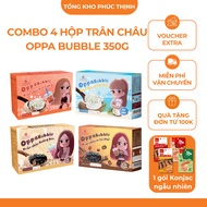 Combo of 4 Boxes of Oppa Bubble Instant Pearls Box 350g (35g*10 Packets): Black Sugar, Golden, Diamo