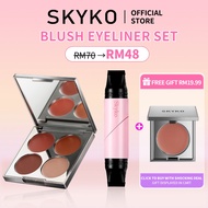 SKYKO 2PCS Set With Eyeliner Stamp & 4 in 1 Blush Cream Palatte Makeup Set Waterproof Longlasting