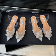 Fashionable Women's Shoes 2026 Rhinestone Flat Toe-Covered Sandals PVC Women's Shoes 35-40