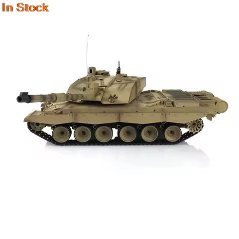 2.4G Heng Long 1/16 Scale 7.0 Plastic Ver Challenger II RTR RC Tank Model 3908 Painted Yellow Gearbo