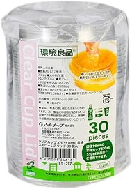 Artnap ES-216 Clear Cup, 12.6 fl oz (370 ml), 18.1 fl oz (510 ml), Flat Lid, 30 Pieces, 3.9 x 3.9 x 