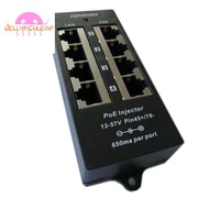 4-Port Gigabit PoE Injector Midspan Mode A Wall-Mounted Networking Device for 48V PoE Camera Operati