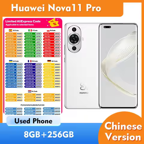 Huawei Nova11 Pro 4G 8GB RAM 256GB ROM SmartPhone 6.78 inches 2652x1200px 4500mAh HarmonyOS Used Pho