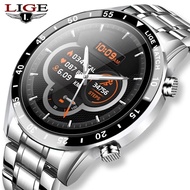 LIGE New Smart Men Sports Watches Full Touch Screen Sports Fitness Watch IP67 Waterproof Bluetooth For Android ios men watches watches for men