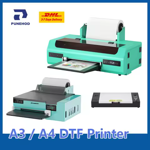 Punehod A3+ DTF Printer Transfer Printer A3 L1800 A4 XP600 Apparel Printer T Shirt Printing Machine 