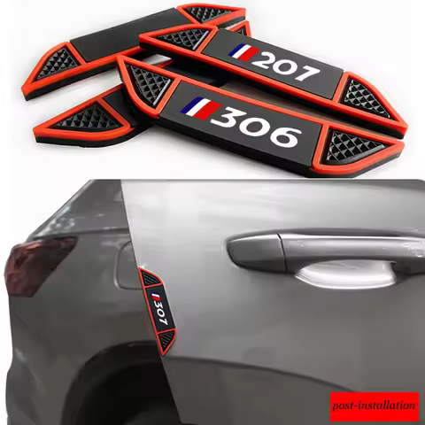 4PCS Car Door Edge Anti-collision Protection Strip Rearview Mirror Guard Sticker for 206 207 208 306