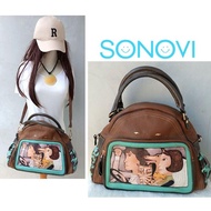 Original Artist by Sonovi Leather Top Handle Sling Bag Tas Kulit Selempang Lucu