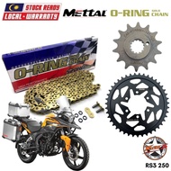 KTNS RS3 250 Full Set O-RING Gold Chain 520HO Mettal Sprocket Kit Sprocket Sets