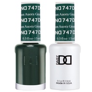 DND Gel Polish Set - 1 each of Gel Polish and Nail Polish, 747 Auora Green, 0.5 Fl Oz