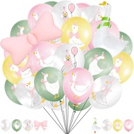 50Pcs One Silly Goose Balloons: Latex Bow Goose Balloons One Silly Birthday Decor Girl Silly Goose B